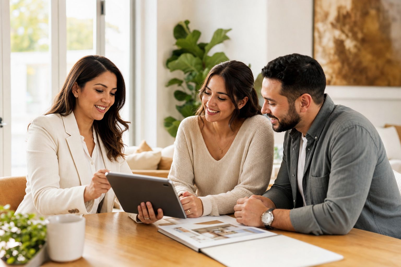 An advisor guiding a couple through their real estate options